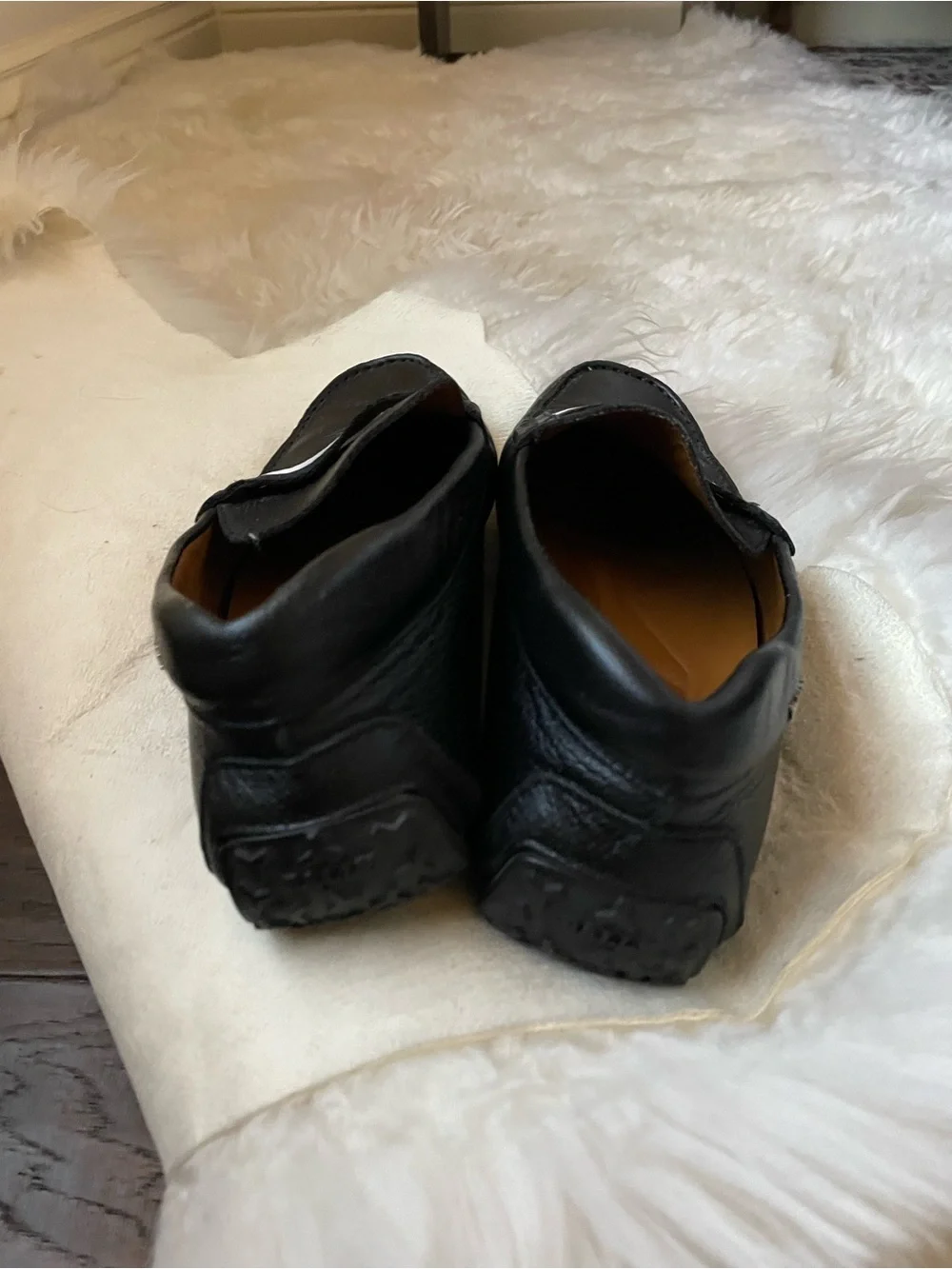 Authentic Bally black driving loafers